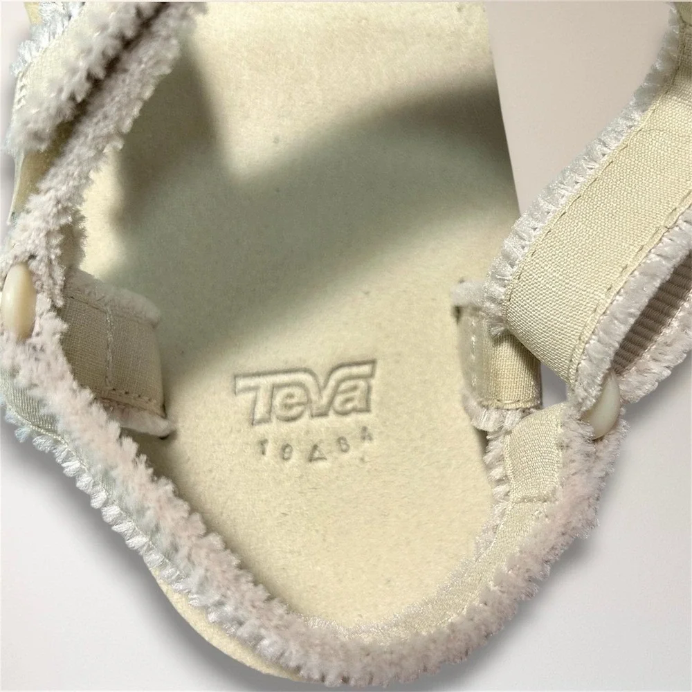 Teva Midform Universal Chunky Platform Slingback Sandals Womens 10 Ivory Travel‎